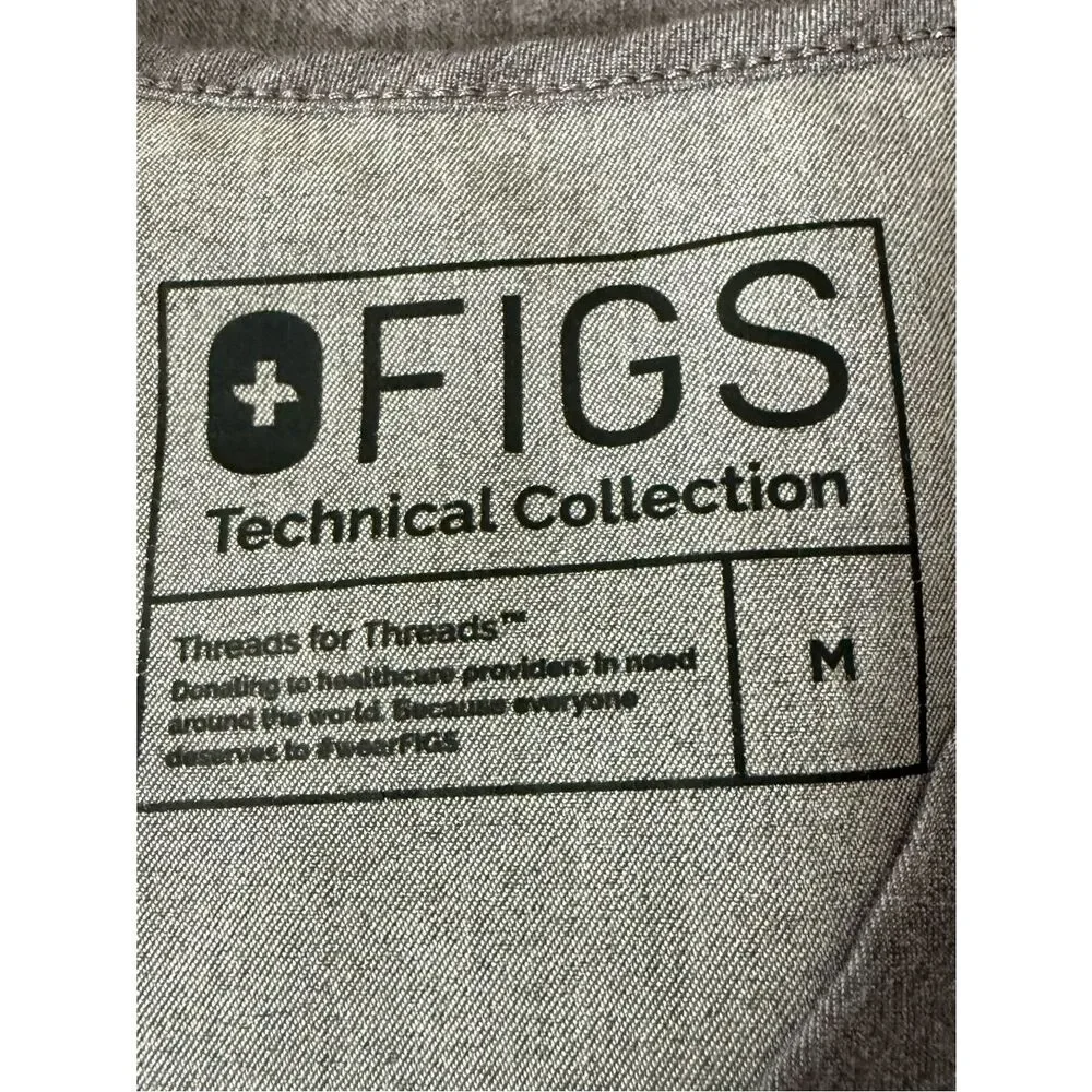 Figs Scrubs Top Catarina One-Pocket Womens Sz M Graphite Medical Nurse PO1568